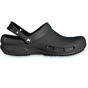 Crocs Bistro Slip Resistant Work Clog sling back strap solid top in black size 8